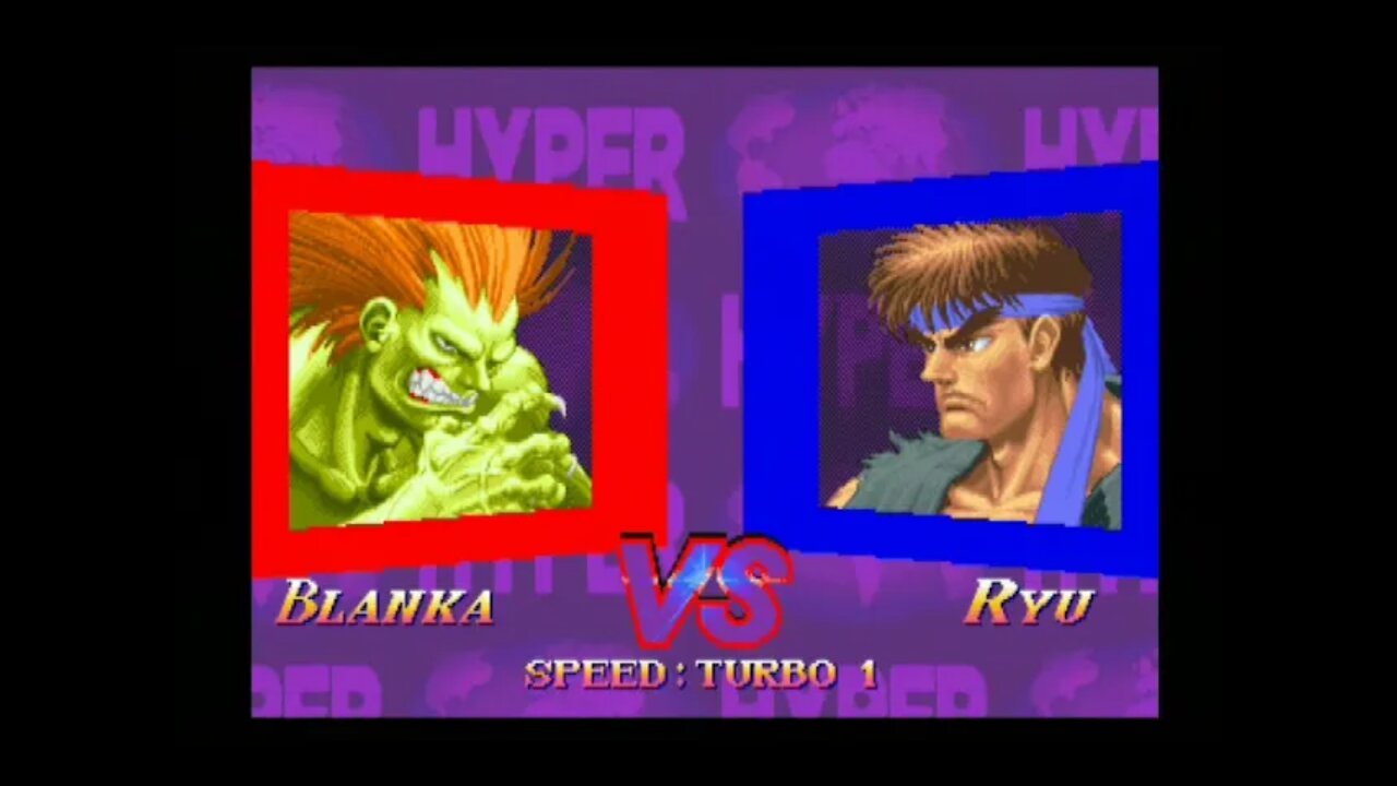 Hyper Street Fighter Nerf AI (PS2) - Blanka (Super) - Hardest - No Continues