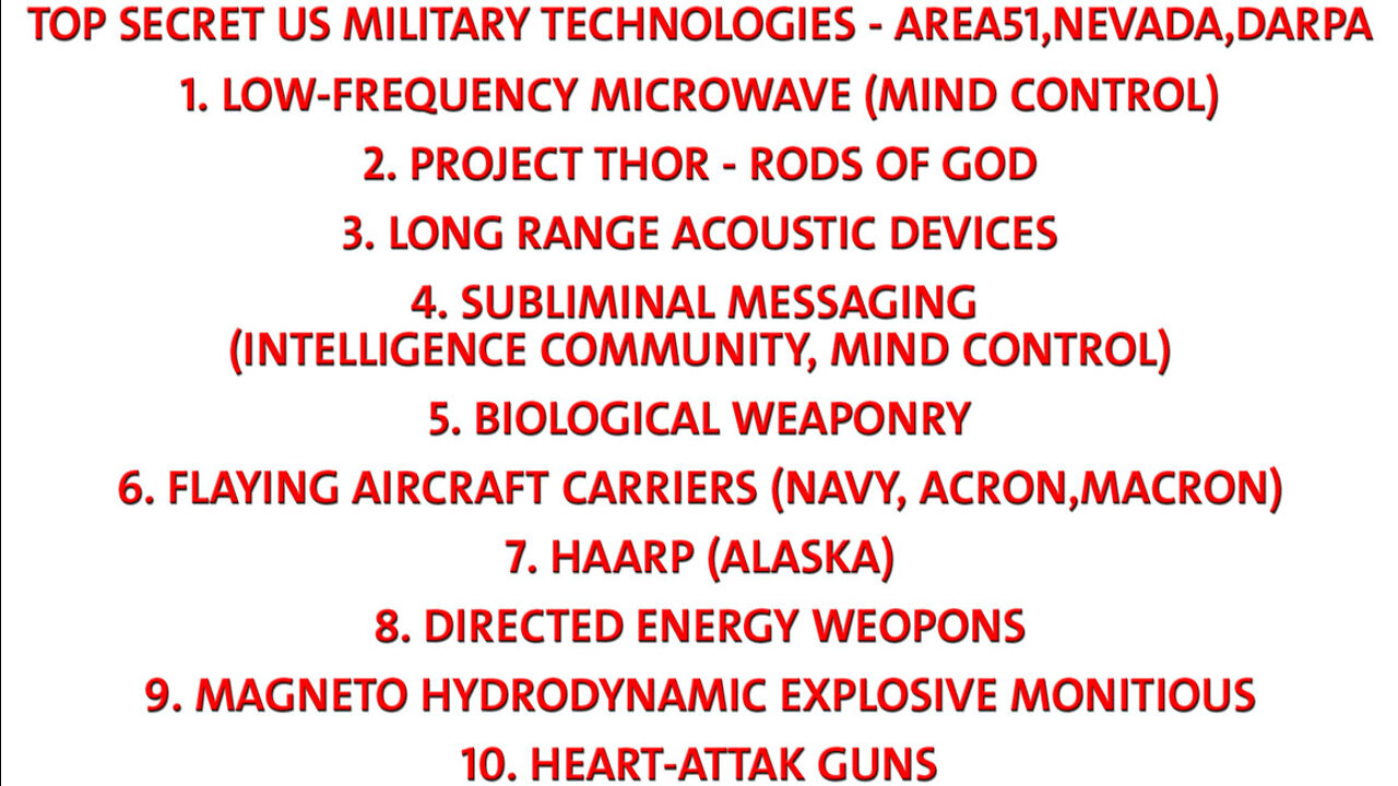 Top 10 Secret US Military Technologies