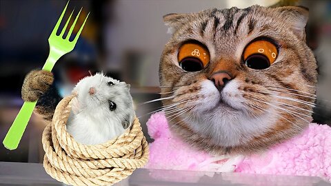 Hamster and cat