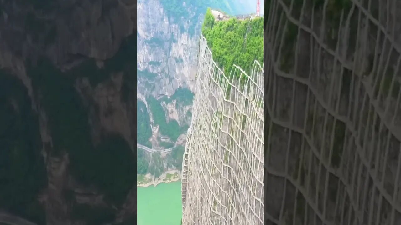 People working on cliff 🤯😱#SHORTS