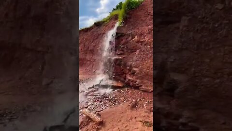 Waterfall on the beach