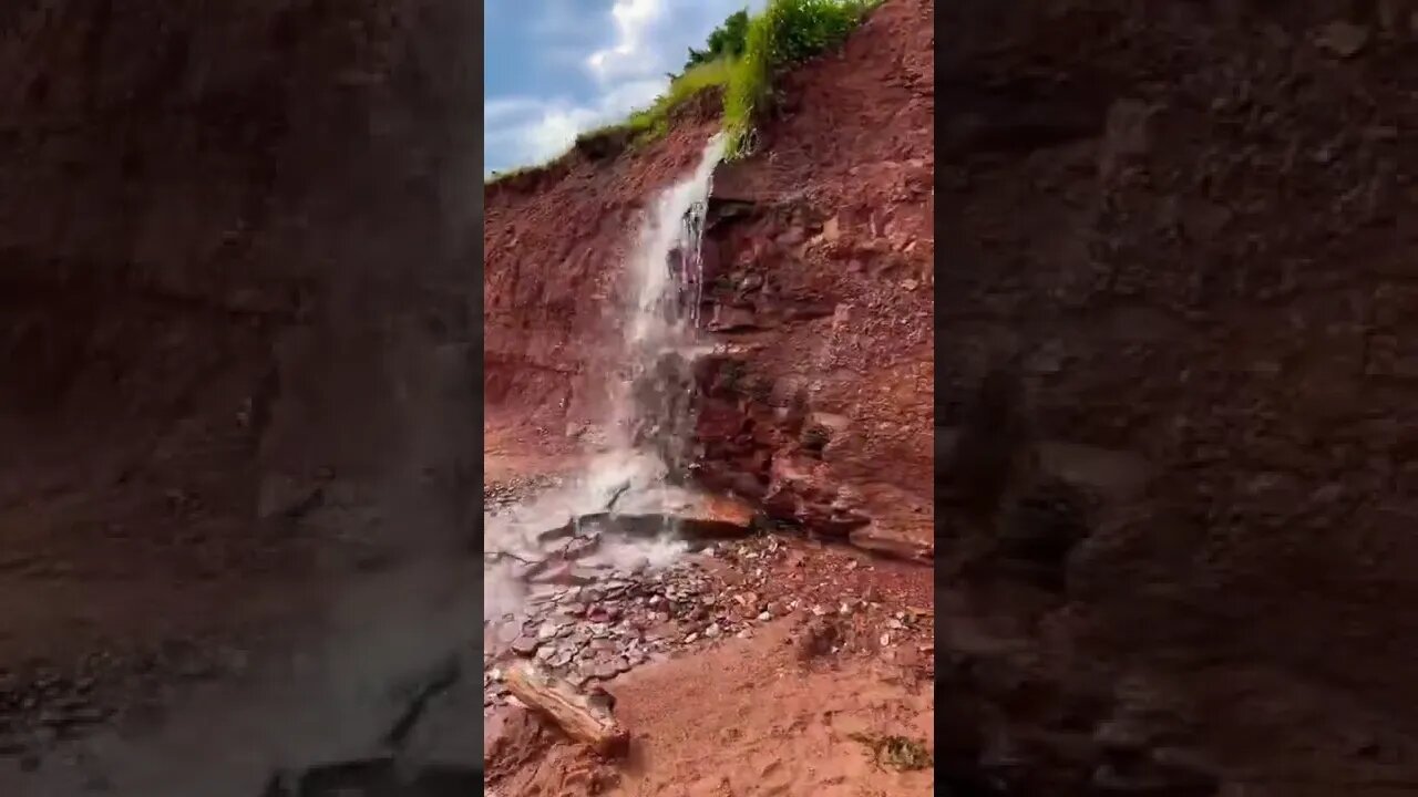 Waterfall on the beach