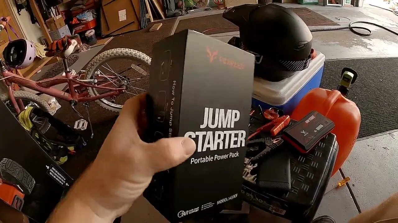 Foxpeed A10 Battery Jump Starter 1000A Peak 12800mAh - First Use on Yamaha TTR50E!