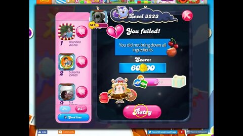 Candy Crush Level 3223 Talkthrough, 23 Moves 0 Boosters