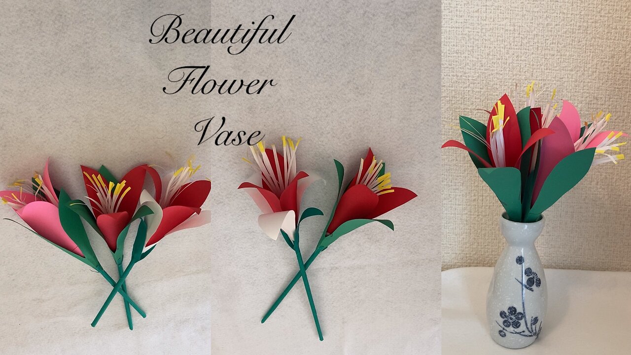 Paper flowers stick.simple and beautiful flowers