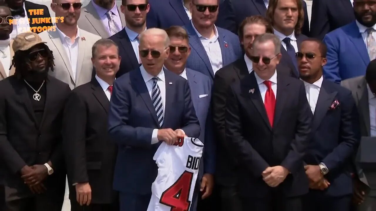 Tampa Bay Buccaneers got a chance to read the teleprompter with Biden.