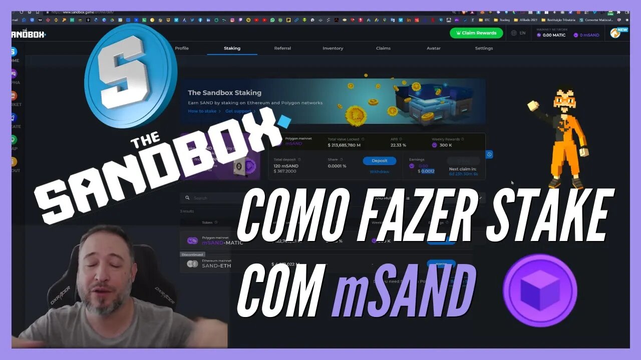 Como Fazer STAKE Com as mSAND Que Ganhei Jogando The Sandbox, Game NFT Play to Earn [🐴CRIPTO BAGUAL]