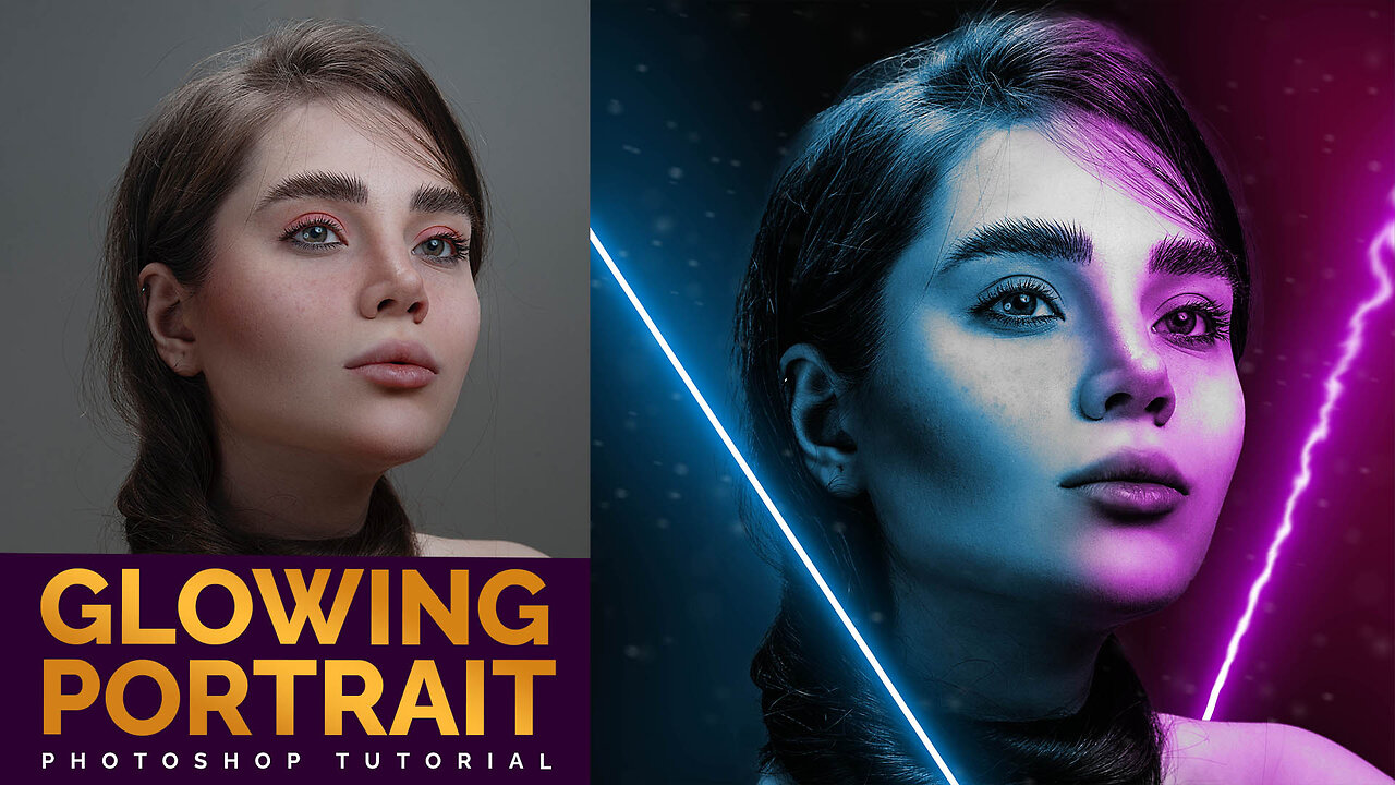 Neon Effect Portrait Design in Photoshop