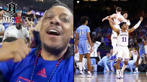 Paul Pierce Goes Krazy After Kansas Wins The 2022 National Championship! 🏀