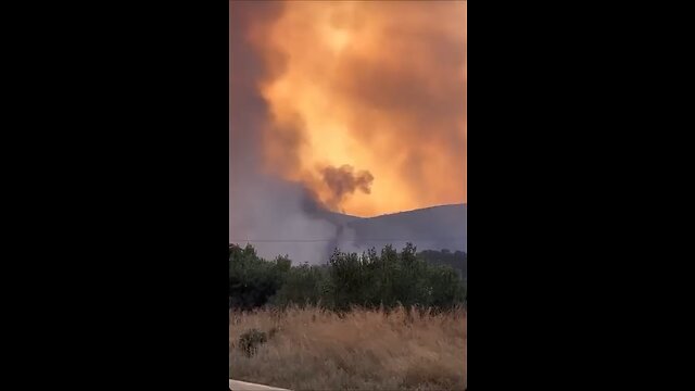 Wildfires in grease spread to ammunition depot leading to a huge explosion￼