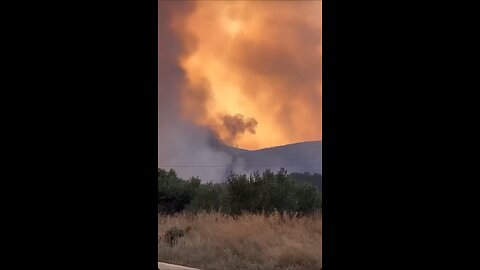 Wildfires in grease spread to ammunition depot leading to a huge explosion￼