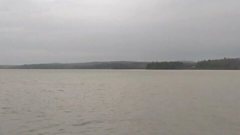 Beautiful View Of Lake Champlain With A Little Wind And Rain