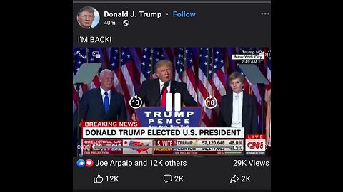 Trump posted “I’M BACK!” On Facebook!