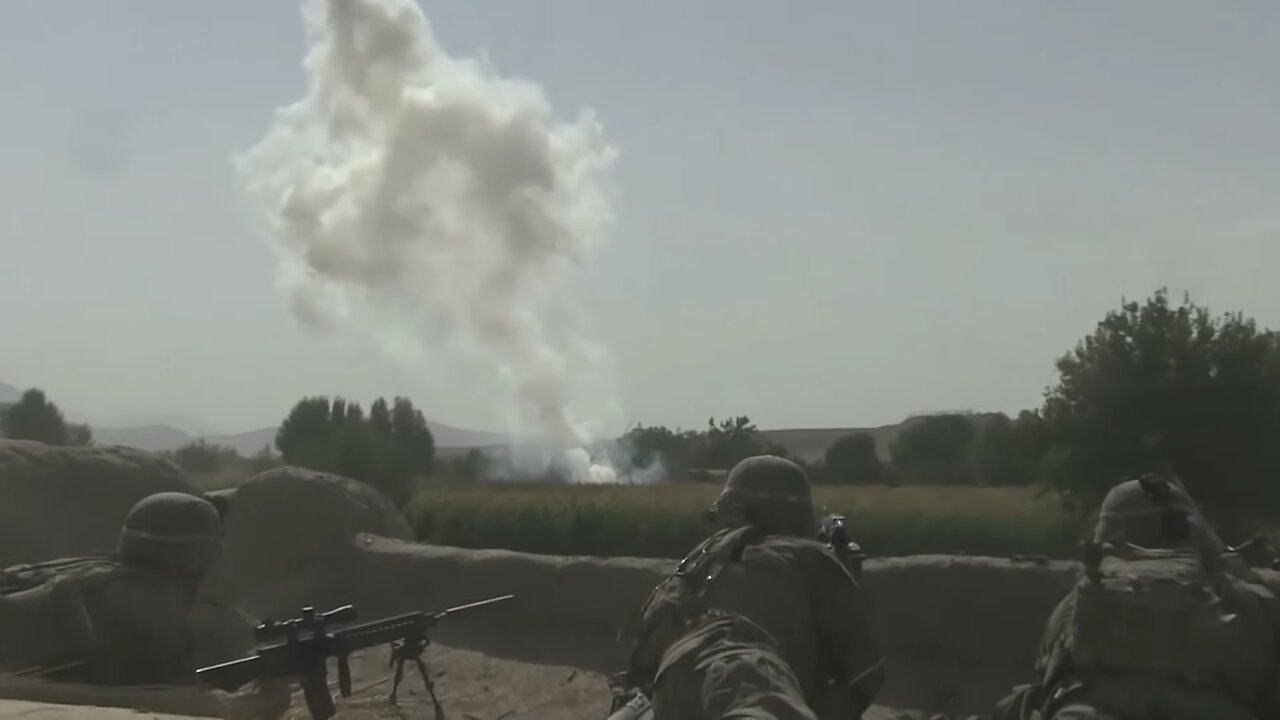 COMBAT FOOTAGE Marines in firefight beat Taliban ambush with 60mm Mortar Fire