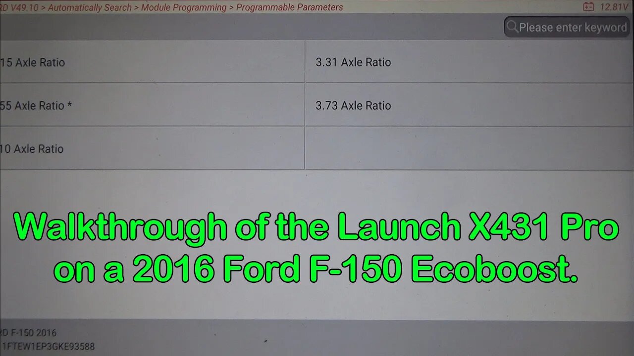 Walkthrough of the Launch x431 V+ Pro on a 2016 Ford F-150 Eco boost.