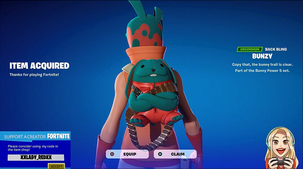 Bunzy (Uncommon Back Bling)-Fortnite