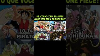 De acordo com sua idade o que você seria em one piece?