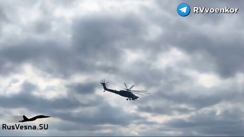 Helicopter of the Russian Army destroys objects of the Armed Forces of Ukraine