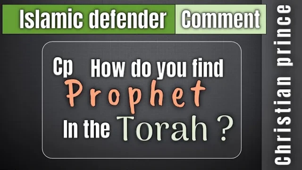 How do you find prophet in the torah ? Christian Prince