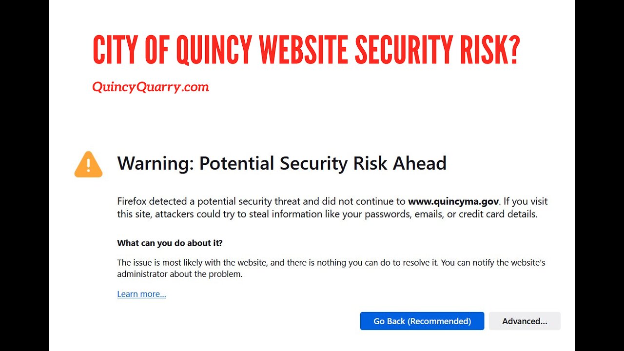City of Quincy Website A Security Risk?