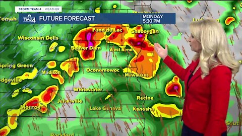 Slight risk for severe thunderstorms Monday