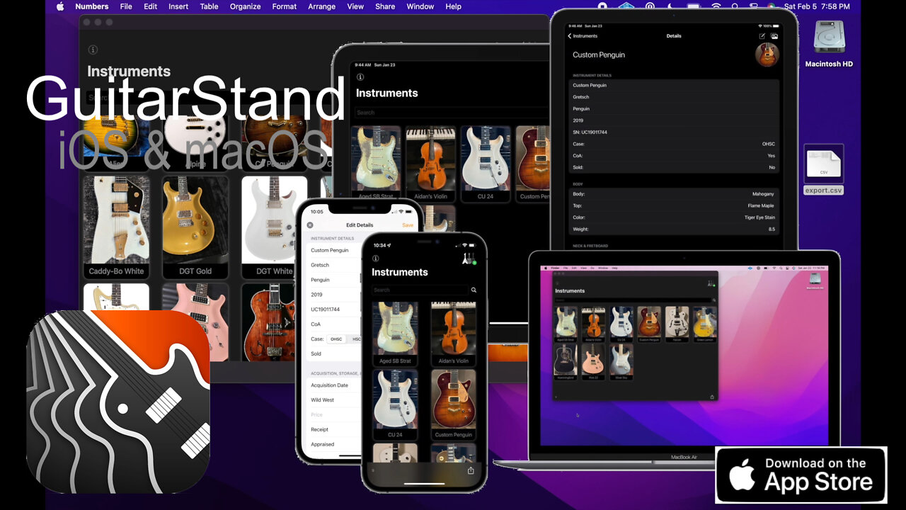 GuitarStand for iOS and macOS | Manage Your Instrument Collection