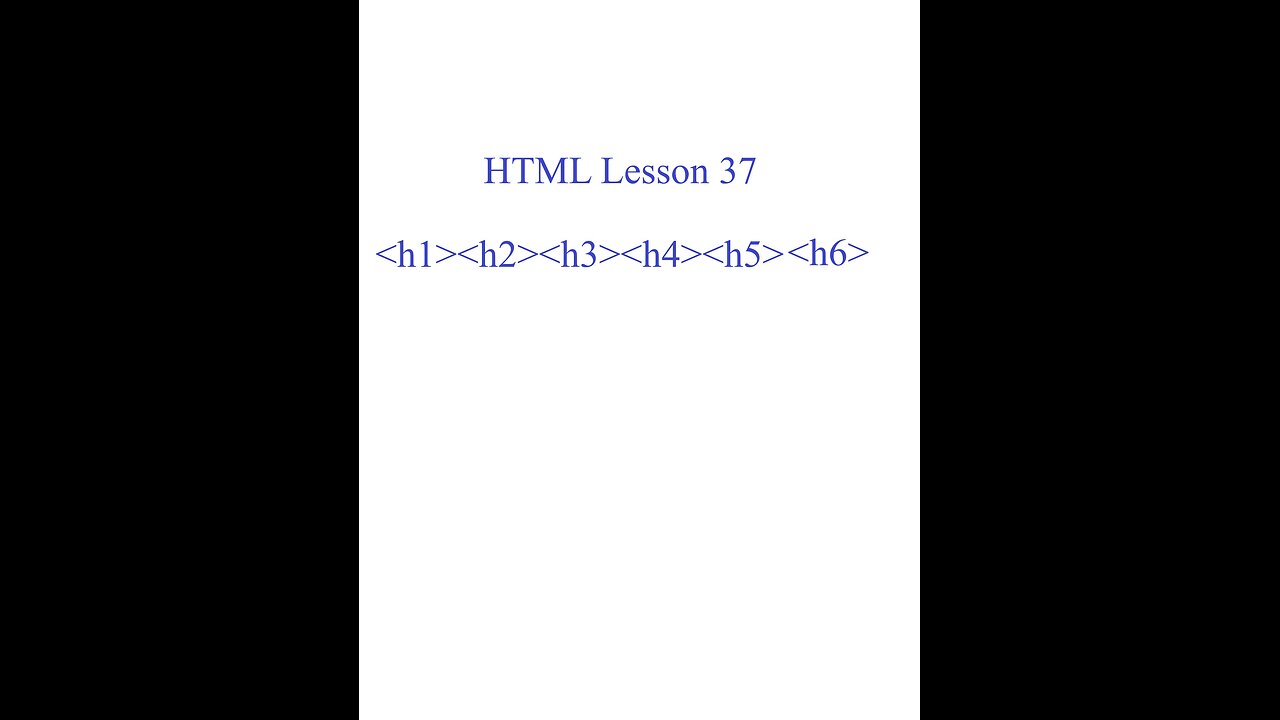 HTML Lesson 37