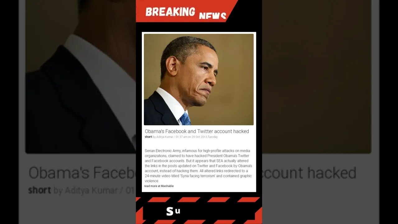 Obama's Facebook and Twitter account hacked #shorts #news