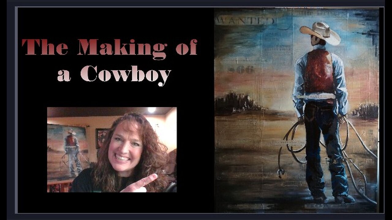 The Making of My Cowboy - Mixed Media Collage