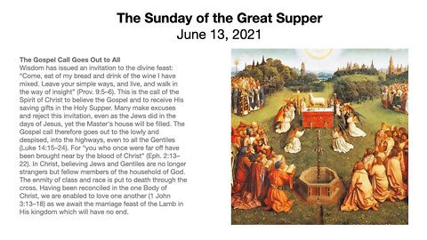 The Sunday of the Great Supper (Trinity 2) - June 13, 2021