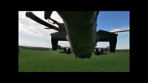 Russian Ka-52 Attack Helicopter Support The Offensive In The Izyum Direction