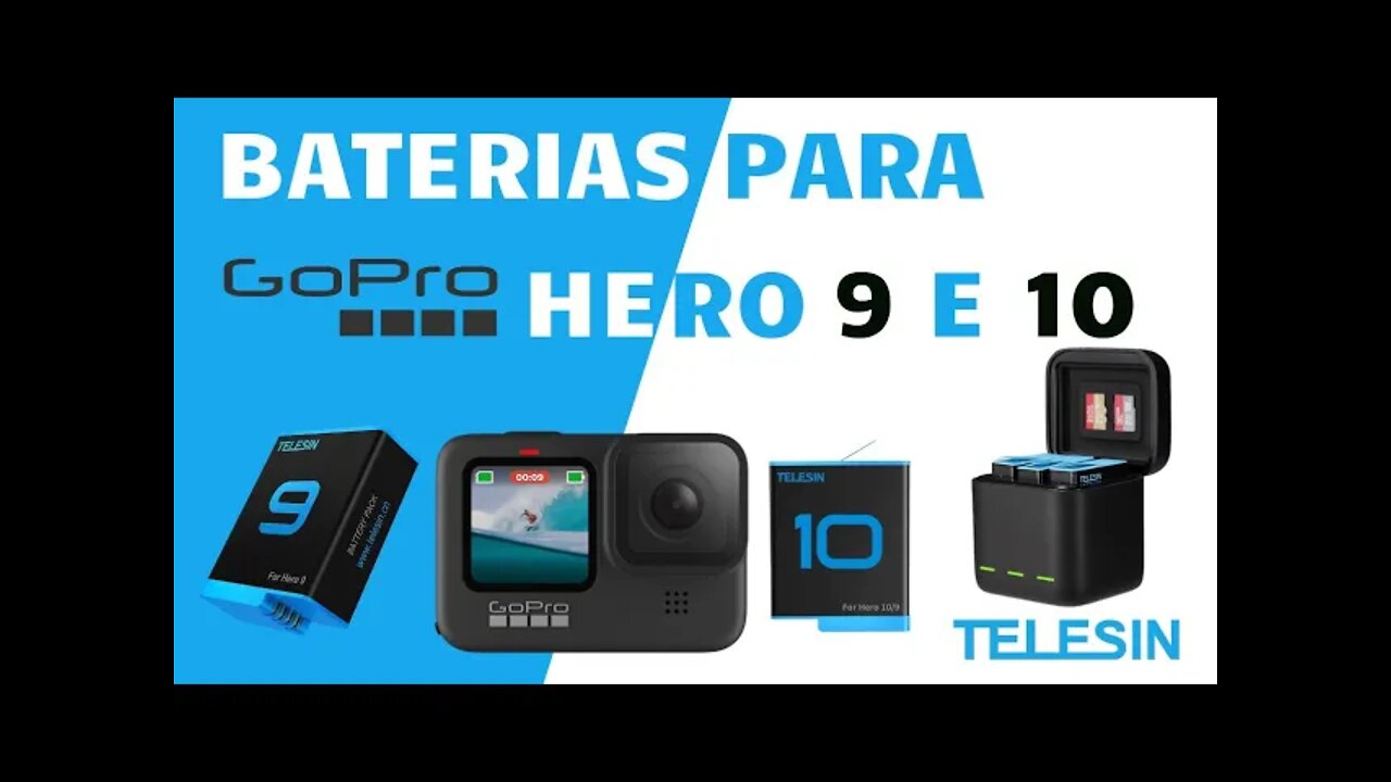 Unboxing, Kit Carregador Triplo de Baterias Telesin para Gopro Hero 10 e 9, com Hero 5, 6, 7 e 8