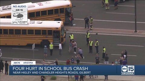 Four hurt in school bus crash in Gilbert