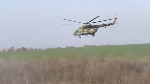 Pilots of Army Aviation of the Russian Aerospace Forces provide reliable air cover for military convoys
