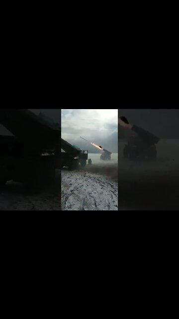 Spectacular scenery! Ukrainian Grad MLRS firing on Russian positions near Kyiv.