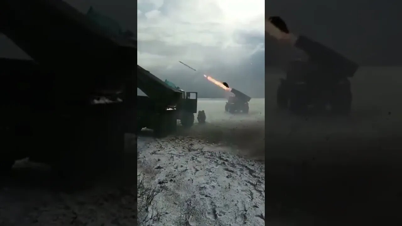 Spectacular scenery! Ukrainian Grad MLRS firing on Russian positions near Kyiv.