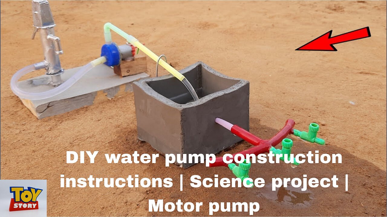 DIY water pump construction instructions | Science project | Motor pump