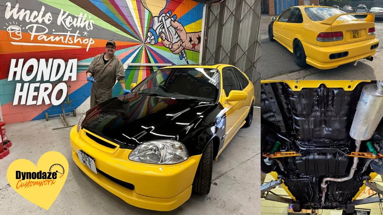 Honda Civic Coupe Resprayed - Painted in Spoon Yellow @UncleKeithsPaintshop