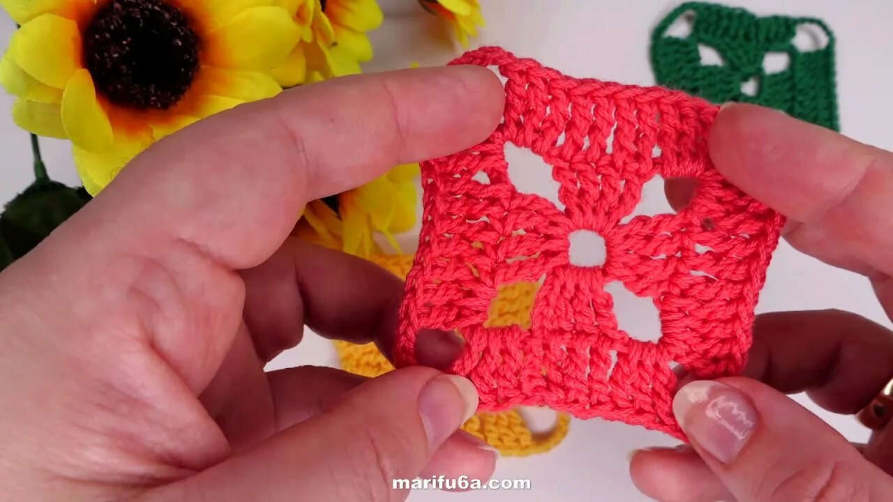 How to crochet simple squares tutorial by marifu6a