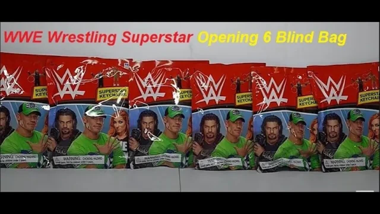 🔥WWE Wrestling Superstar 🔥Opening 6 Mystery Blind Bag Keychain Collect 18 Series 1 toy & card review