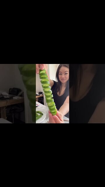 🥒 Play With Your Food!! Make Spiral Cucumber Salad 🥗 Recipe #shorts | Rack of Lam