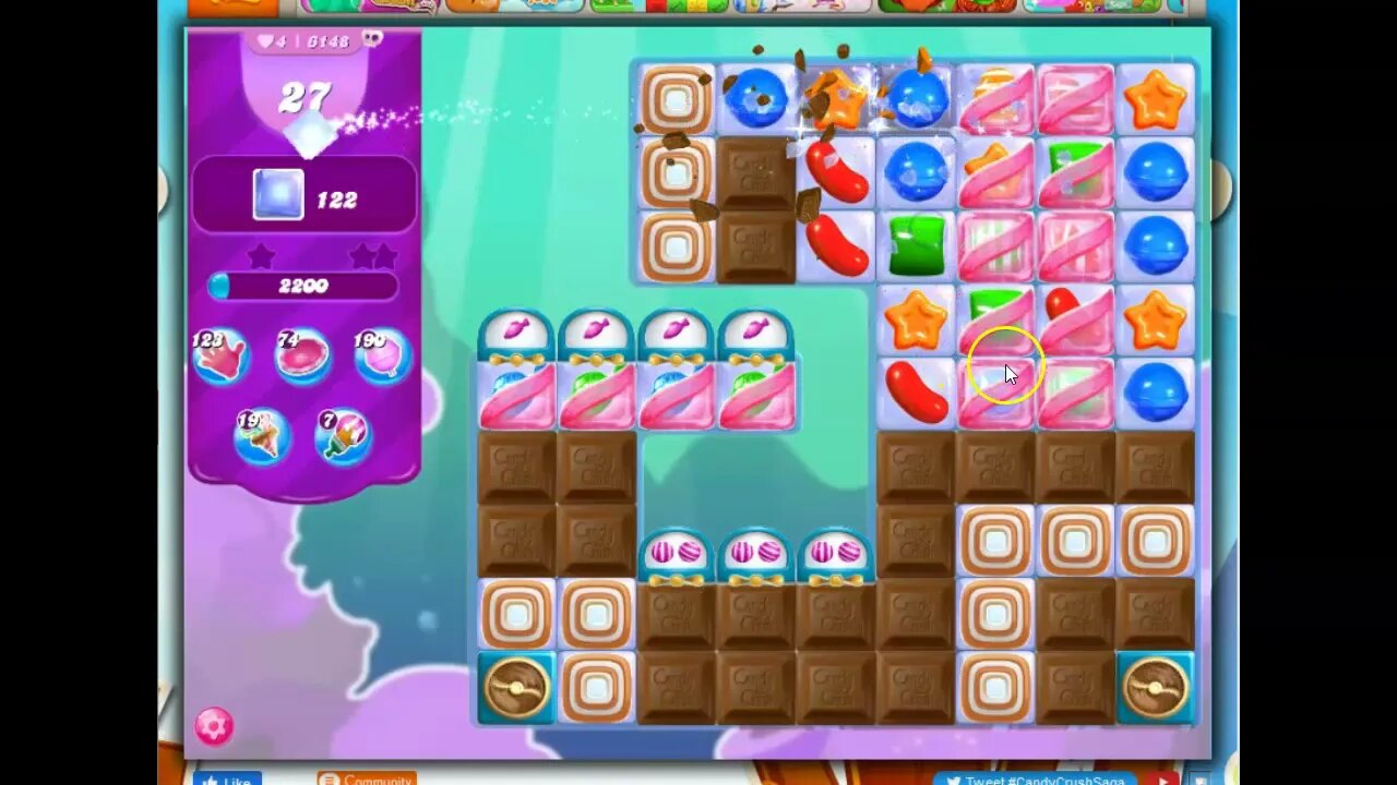 Candy Crush Level 6148 Talkthrough, 28 Moves 0 Boosters