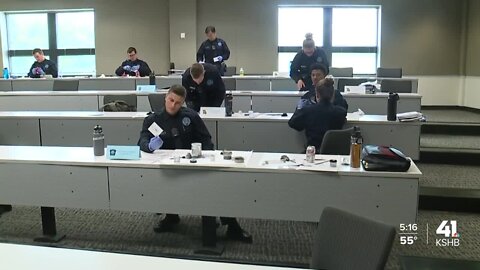 KC Regional Police Academy entrant officers learn how to fingerprint