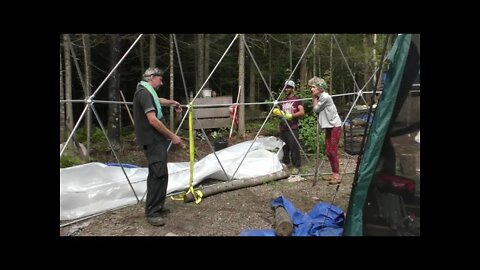 Mattawa Adventure Pt 2. The Work. Covering A Geodesic Dome!