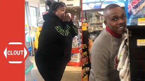 DaBaby Meets His Biggest Fan & Hides Out In A Store!