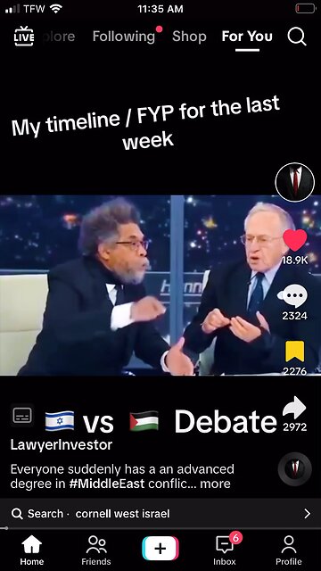 Average TikTok news feed