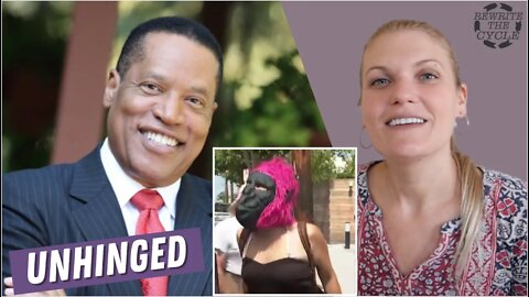 Larry Elder ATTACKED By White Leftist In Gorilla Mask