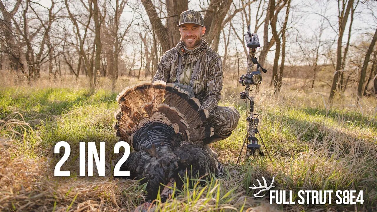 Turkey BACKFLIP! Kansas Gobbler Backflips After Shot - "2 in 2"