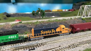 N Scale grain train waiting for the go signal