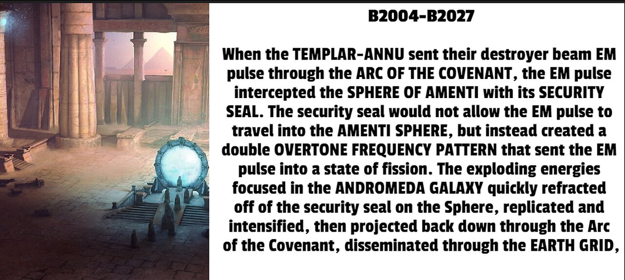 When the TEMPLAR-ANNU sent their destroyer beam EM pulse through the ARC OF THE COVENANT, the EM pul